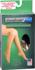 Loving Comfort Fashion Knee High Stockings Sheer Moderate Beige Medium - 1 pair