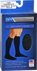 QCS Men's Medical Legwear Firm Black Medium - 1 pair