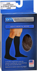 QCS Men's Medical Legwear Firm Brown Large