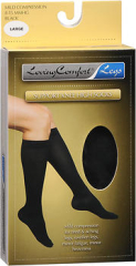 Loving Comfort Support Knee High Socks Mild Compression Large Black - 1 pair