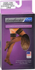 Loving Comfort Legs Thigh High Stockings Firm Compression Beige Large - 1 pair