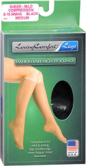 Loving Comfort Fashion Knee High Stockings Sheer Mild Black Medium - 1 pair