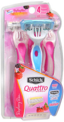 Schick Quattro for Women Disposable Razors Raspberry Rain - 3 ea