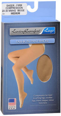 Loving Comfort, Fashion Pantyhose, Sheer, Firm, 20-30, Beige, Medium - 1ea