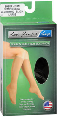 Loving Comfort Knee-High Compression Hose - Black - Large