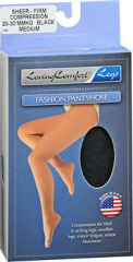 Loving Comfort Legs Fashion Pantyhose Sheer Firm Compression Black Medium