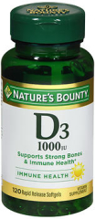 Nature's Bounty D3-1000 IU - 100 Softgels