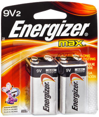 Energizer MAX Alkaline Batteries 9 Volt - 2pk