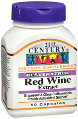 21st Century Resveratrol Red Wine Extract Capsules - 90 ct