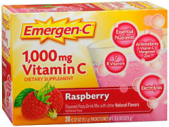 Emergen-C Vitamin C Fizzy Drink Mix 1000 mg Packets Raspberry - 30 packets