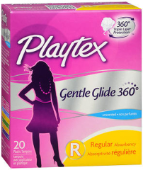 Playtex Gentle Glide 360 Plastic Tampons Regular Absorbency