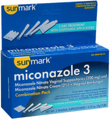 Sunmark Miconazole 3 Vaginal Antifungal Combination Pack Disposable Applicators