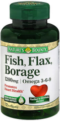 Nature's Bounty Fish, Flax, Borage 1200 mg Softgels