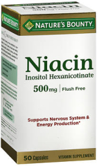 Nature's Bounty Niacin 500 mg Capsules Flush Free