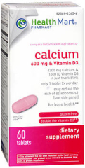 Health Mart Calcium 600 mg & Vitamin D3 Tablets