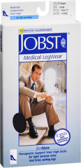 JOBST Medical LegWear For Men Knee High Socks 15-20 mmHg Black Large