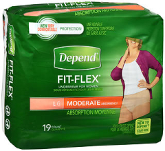 Depend Fit-Flex Underwear for Women Moderate Absorbency Size L