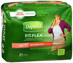 Depend Fit-Flex Underwear for Women Moderate Absorbency Size S/M