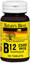 Nature's Blend Vitamin B12 2500 mcg Sublingual Tablets