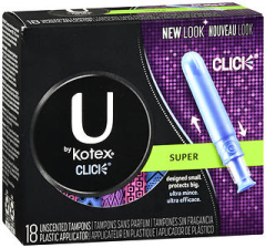 U by Kotex Click Tampons Unscented Super - 18 ct