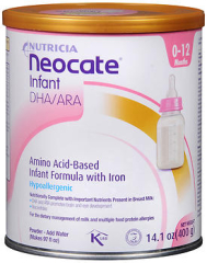 Nutricia Neocate DHA/ARA Amino Acid-Based Infant Formula with Iron Powder 14.1 oz Can makes 97 Fluid Ounces