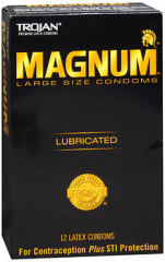 Trojan Magnum Large Size Lubricated Latex Condoms - 12 ct