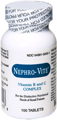 Nephro-Vite Vitamin B and C Complex - 100 Tablets