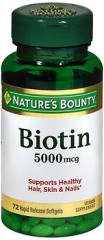 Nature's Bounty Biotin 5000 mcg Rapid Release Softgels