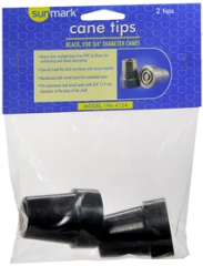 Sunmark Cane Tips Black For 3/4 Inch Diameter Canes