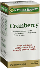 Nature's Bounty Triple Strength Cranberry With Vitamin C - 60 Softgels