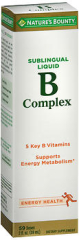 Nature's Bounty Sublingual Liquid B Complex with B-12 - 2 oz