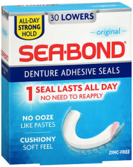 Sea-Bond Denture Adhesive Seals Lowers, Original - 30 ea.