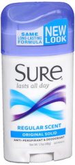 Sure Anti-Perspirant Deodorant Original Solid Regular Scent - 1.7 oz