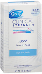 Secret Clinical Strength Antiperspirant/Deodorant Smooth Solid Light and Fresh Scent - 1.6 oz