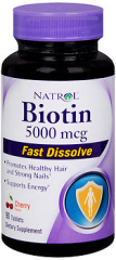 Natrol Biotin 5000 mcg Fast Dissolve Tablets Cherry