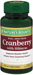 Nature's Bounty Whole Fruit Concentrate Dual Spectrum Cranberry With Hibiscus Rapid Release - 60 Liquid Softgels