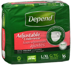 DEPEND ADJST PANT LGE   16 CS3