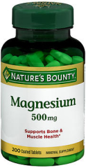 Nature's Bounty Magnesium 500 mg Maximum Strength - 200 Tablets