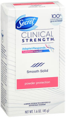 Secret Clinical Strength Antiperspirant/Deodorant Smooth Solid Powder Protection - 1.6 oz