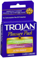 Trojan Pleasure Pack Lubricated Premium Latex Condoms - 3 ct