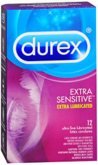 Durex Lubricated Latex Condoms, Extra Sensitive - 12 ea.