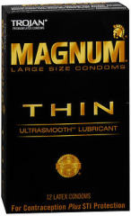 TROJAN Magnum Thin UltraSmooth Lubricant Premium Latex Condoms Large Size