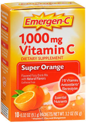 Emergen-C 1,000mg Vitamin C Super Orange Flavored Fizzy Drink Mix Packets - 10 packets