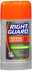 Right Guard Total Defense Power Stripe Anti-Perspirant Deodorant Invisible Solid Fresh Blast - 2.6 oz