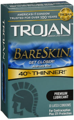 TROJAN BareSkin Lubricated Premium Latex Condoms 10 EA