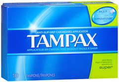 Tampax Tampons With Cardboard Applicators Super Absorbency