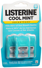 Listerine PocketPaks Breath Strips Cool Mint 72 EA