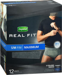 Depend Real Fit For Men Briefs Maximum Absorbency S/M