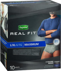 Depend Real Fit For Men Briefs Maximum Absorbency L/Xl