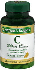 Nature'S Bounty C 500 Mg With Rose Hips Chewable Tablets Natural Orange Flavor